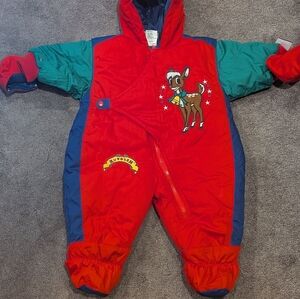 Vtg 1999 Rudolph The Red Nosed Reindeer Bunting Snowsuit Size 12 Months